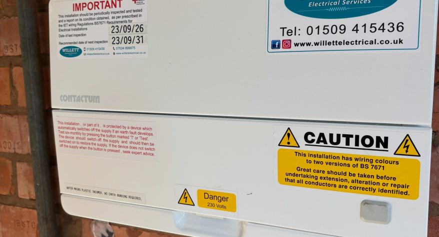 Willett Electrical Services Ltd - Consumer unit upgrade in Quorn